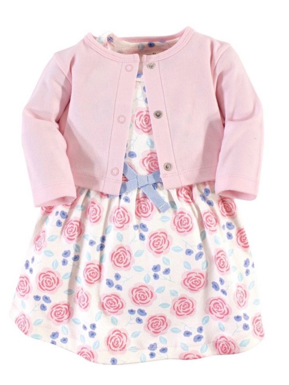 NWT Organic Cotton Pink Cardigan & Floral Dress Set by Touched by Nature